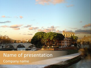 Isola Tiberina Island Of Tiberium In Rome PowerPoint Template