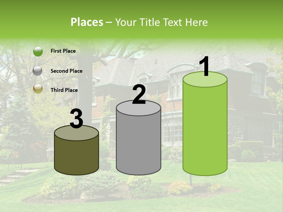 Luxury Two-Storey House With Beautiful Landscaping PowerPoint Template