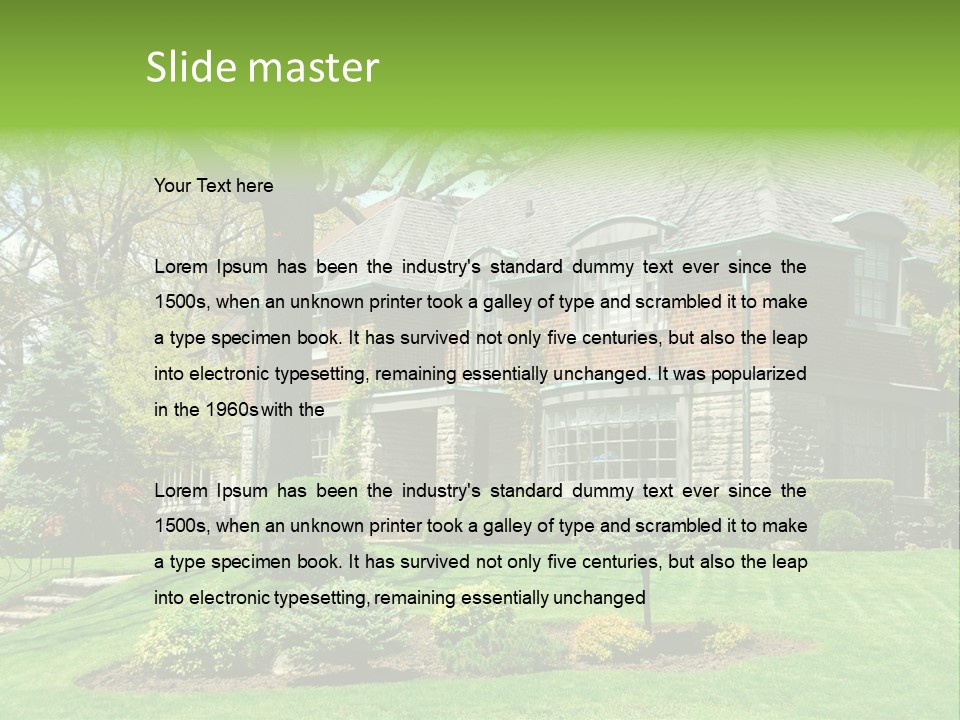 Luxury Two-Storey House With Beautiful Landscaping PowerPoint Template