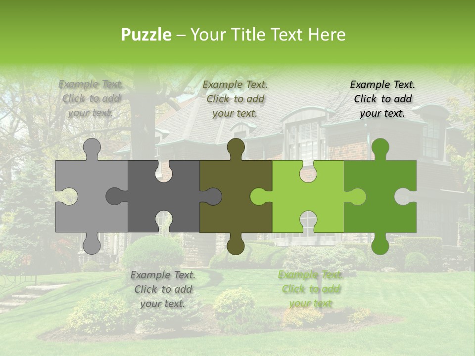 Luxury Two-Storey House With Beautiful Landscaping PowerPoint Template