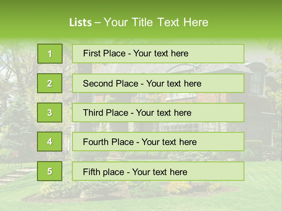 Luxury Two-Storey House With Beautiful Landscaping PowerPoint Template