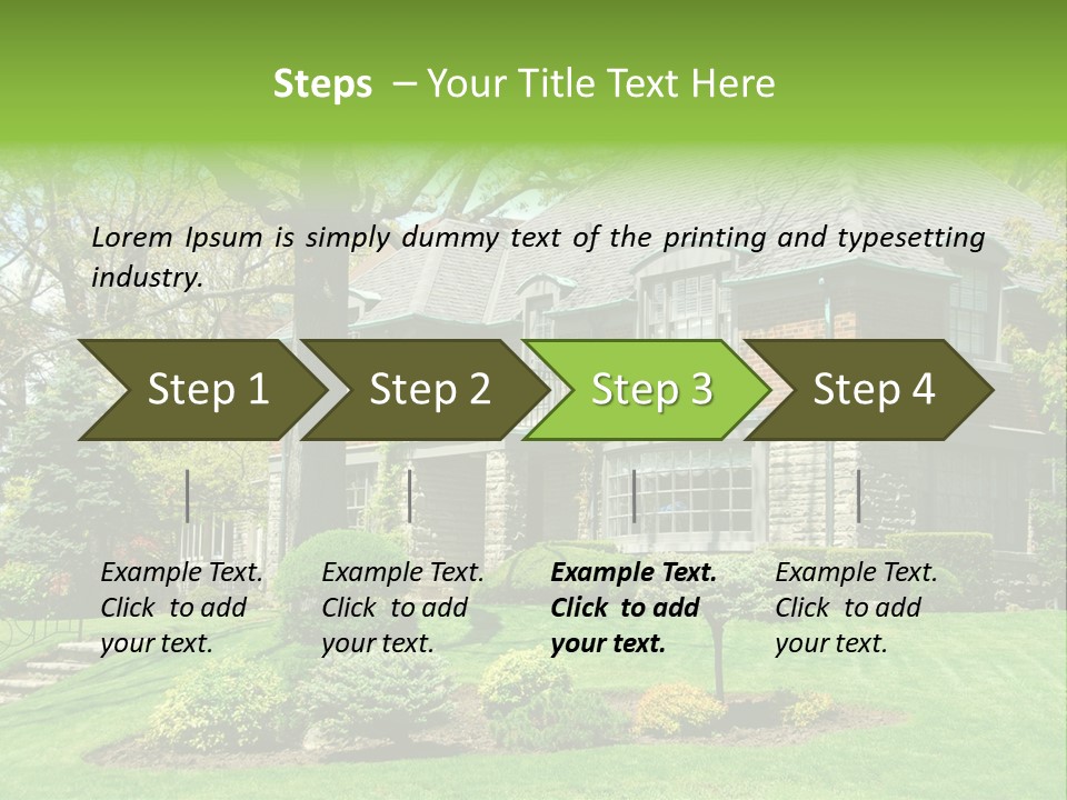 Luxury Two-Storey House With Beautiful Landscaping PowerPoint Template