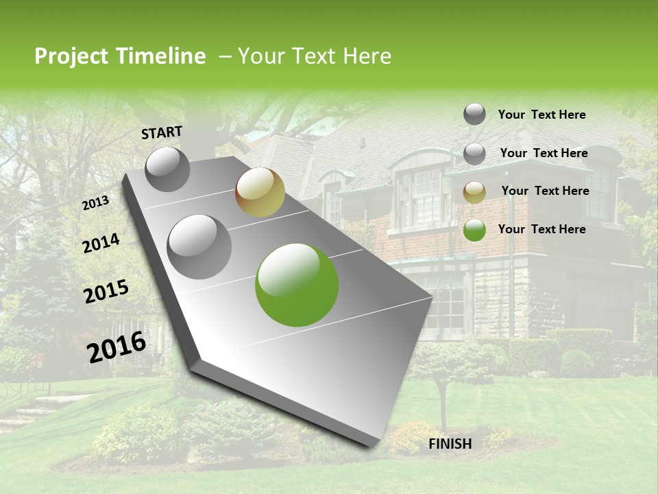 Luxury Two-Storey House With Beautiful Landscaping PowerPoint Template