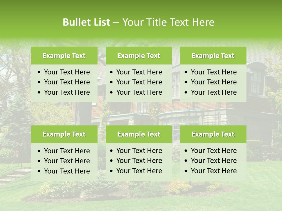 Luxury Two-Storey House With Beautiful Landscaping PowerPoint Template