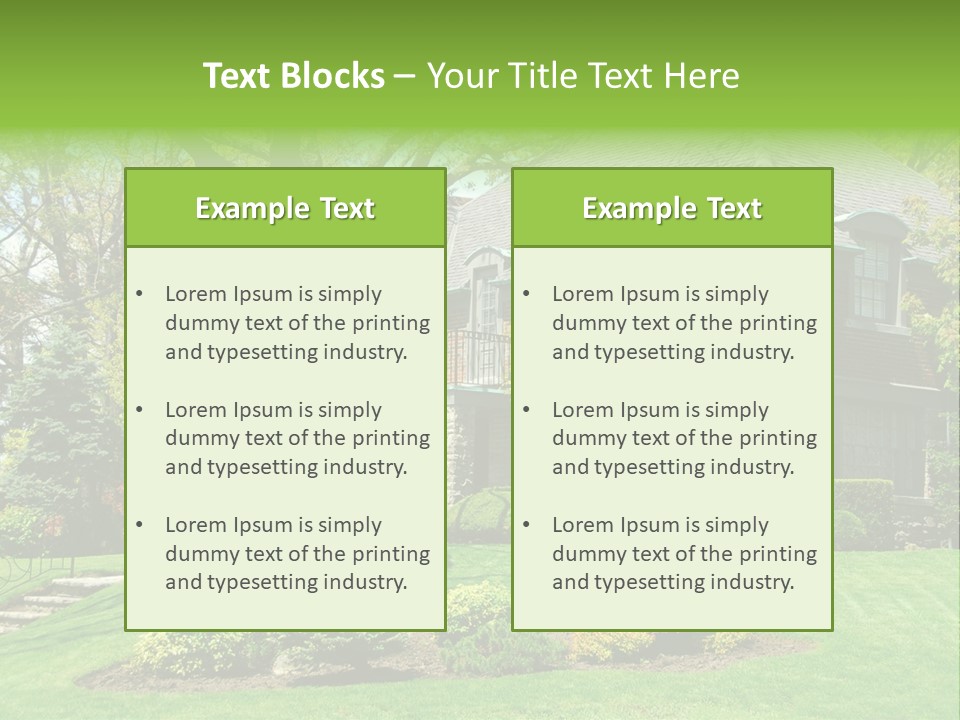 Luxury Two-Storey House With Beautiful Landscaping PowerPoint Template