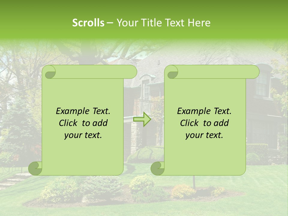 Luxury Two-Storey House With Beautiful Landscaping PowerPoint Template