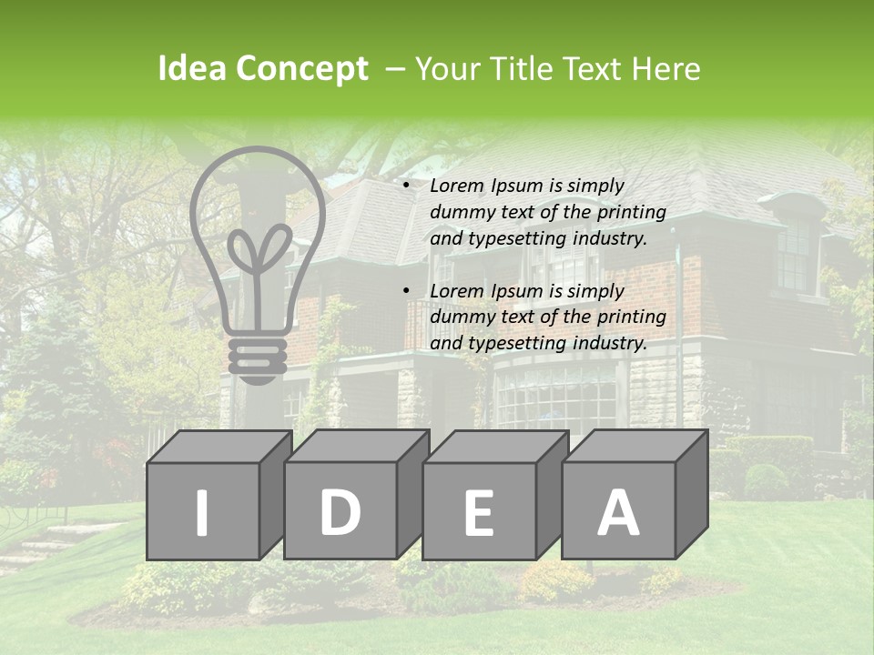 Luxury Two-Storey House With Beautiful Landscaping PowerPoint Template