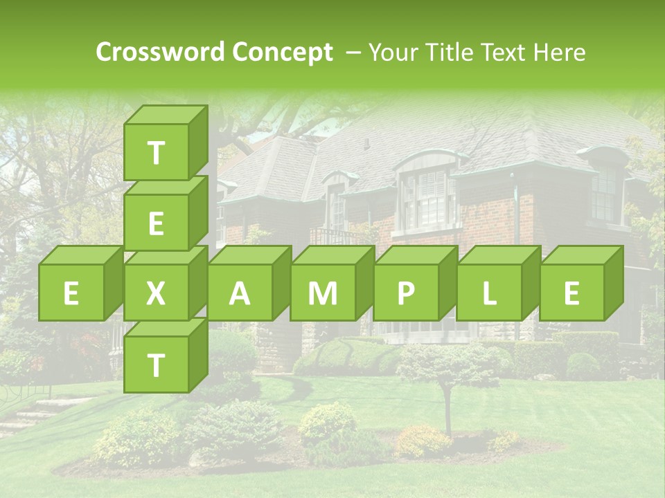 Luxury Two-Storey House With Beautiful Landscaping PowerPoint Template