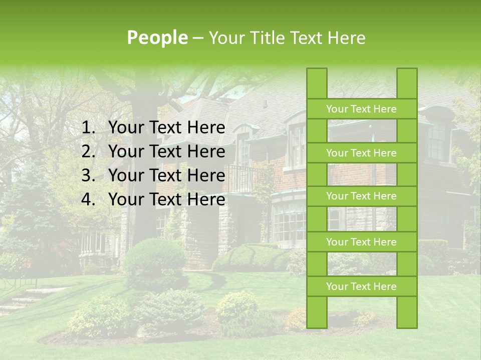 Luxury Two-Storey House With Beautiful Landscaping PowerPoint Template