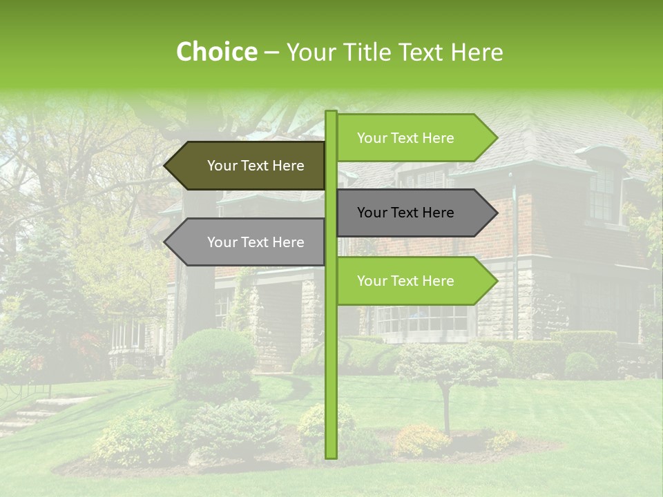 Luxury Two-Storey House With Beautiful Landscaping PowerPoint Template