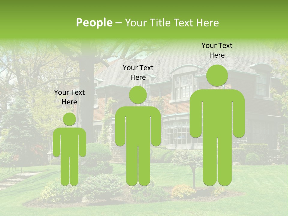 Luxury Two-Storey House With Beautiful Landscaping PowerPoint Template