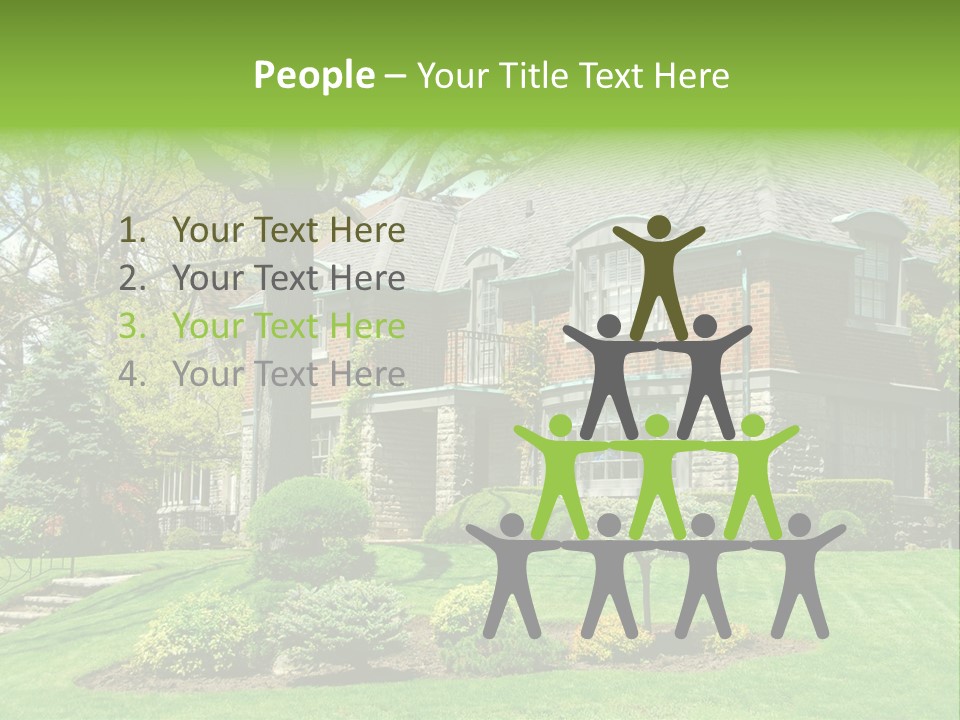 Luxury Two-Storey House With Beautiful Landscaping PowerPoint Template