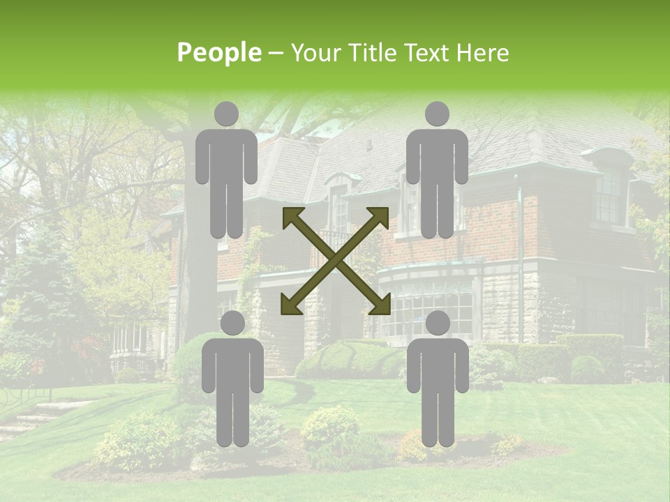 Luxury Two-Storey House With Beautiful Landscaping PowerPoint Template