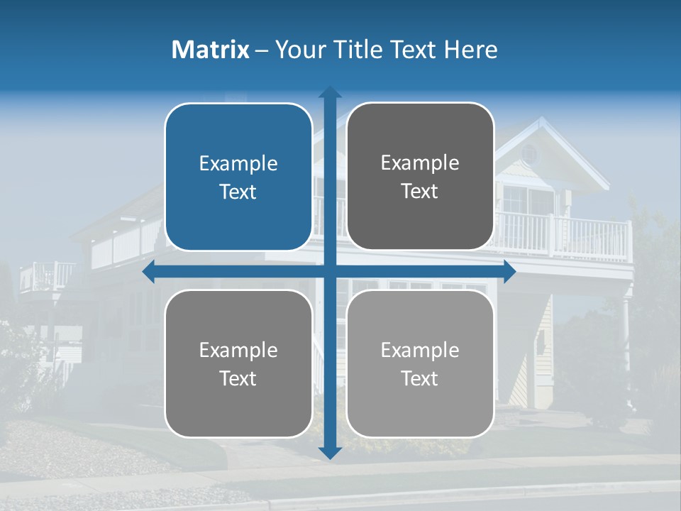 Contemporary Beach House; Pastel Yellow Against Deep Blue Sky PowerPoint Template