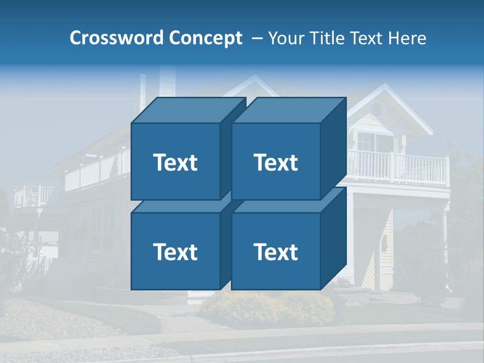 Contemporary Beach House; Pastel Yellow Against Deep Blue Sky PowerPoint Template