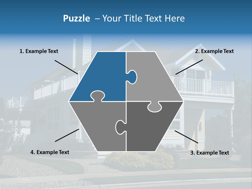 Contemporary Beach House; Pastel Yellow Against Deep Blue Sky PowerPoint Template