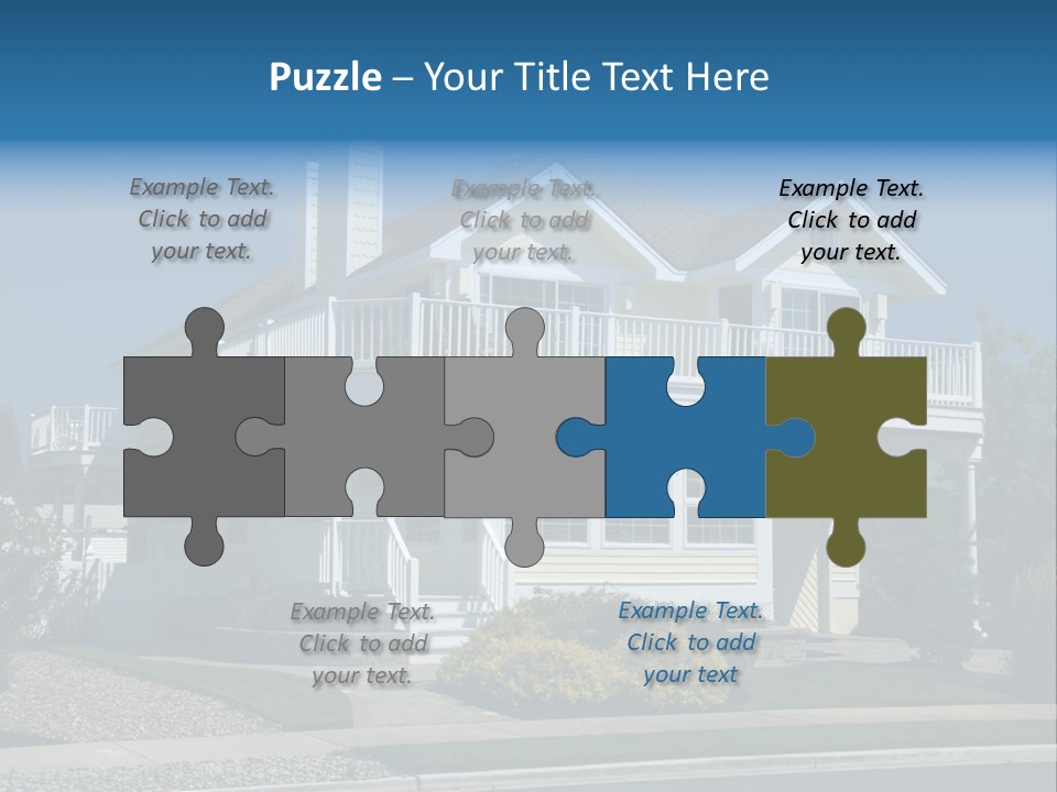 Contemporary Beach House; Pastel Yellow Against Deep Blue Sky PowerPoint Template