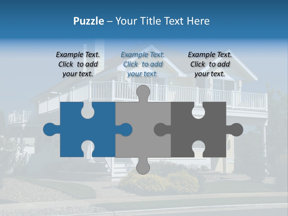 Contemporary Beach House; Pastel Yellow Against Deep Blue Sky PowerPoint Template