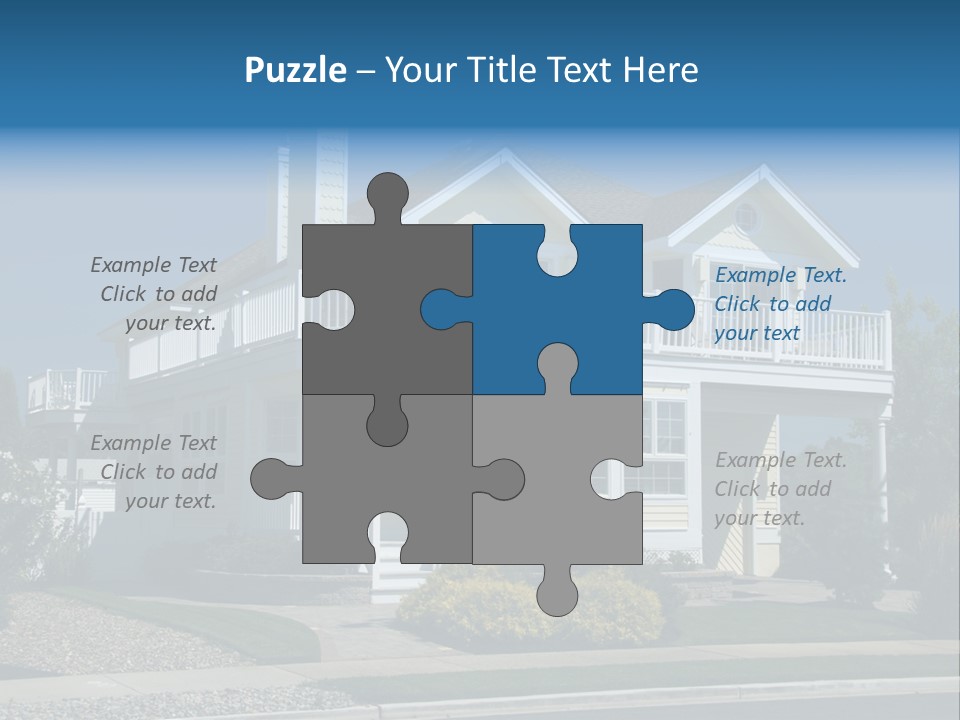 Contemporary Beach House; Pastel Yellow Against Deep Blue Sky PowerPoint Template