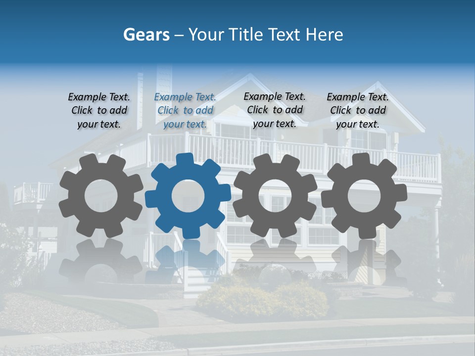 Contemporary Beach House; Pastel Yellow Against Deep Blue Sky PowerPoint Template