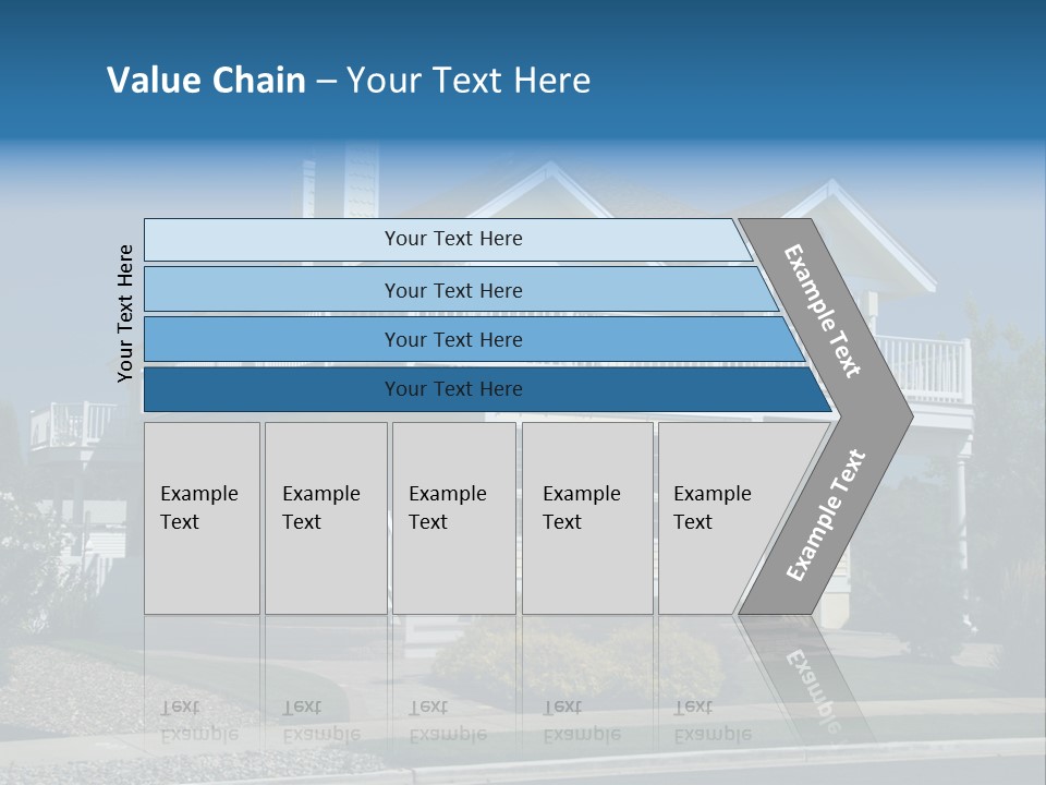 Contemporary Beach House; Pastel Yellow Against Deep Blue Sky PowerPoint Template