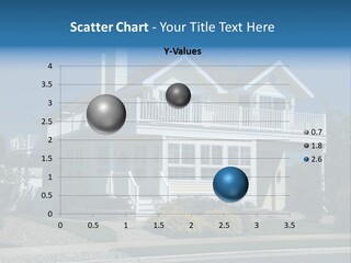 Contemporary Beach House; Pastel Yellow Against Deep Blue Sky PowerPoint Template