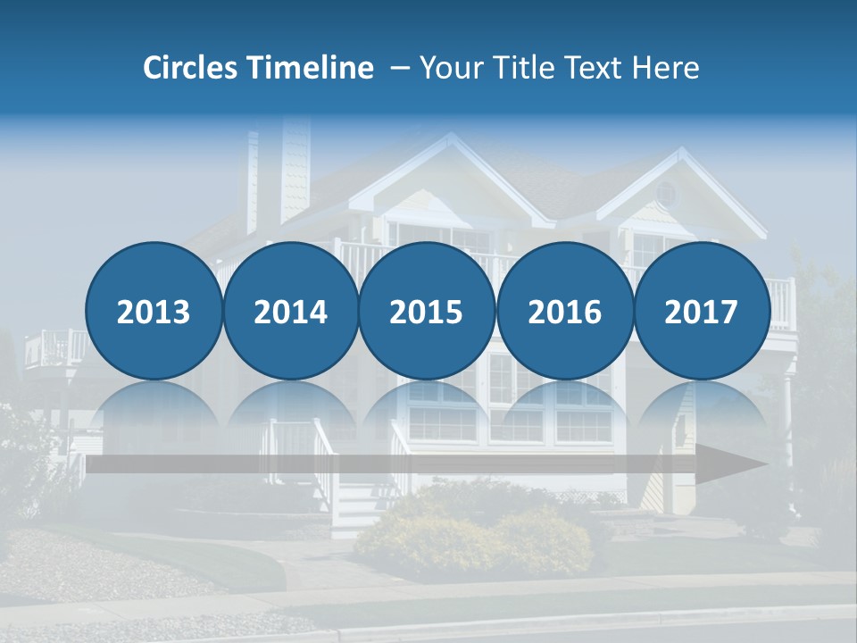 Contemporary Beach House; Pastel Yellow Against Deep Blue Sky PowerPoint Template