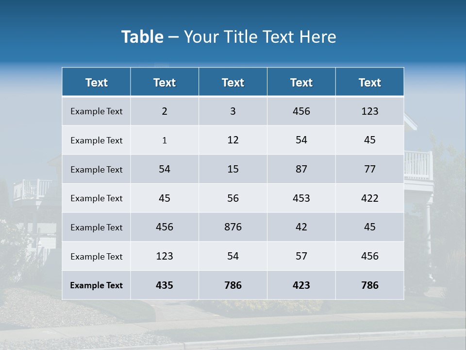 Contemporary Beach House; Pastel Yellow Against Deep Blue Sky PowerPoint Template