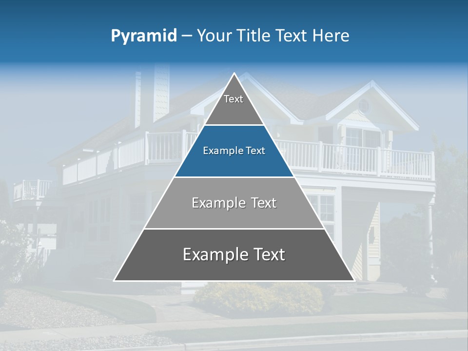 Contemporary Beach House; Pastel Yellow Against Deep Blue Sky PowerPoint Template