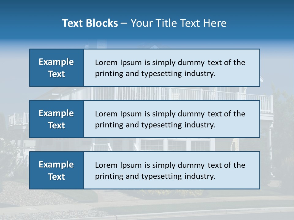 Contemporary Beach House; Pastel Yellow Against Deep Blue Sky PowerPoint Template