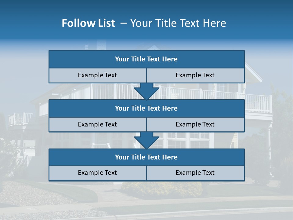 Contemporary Beach House; Pastel Yellow Against Deep Blue Sky PowerPoint Template