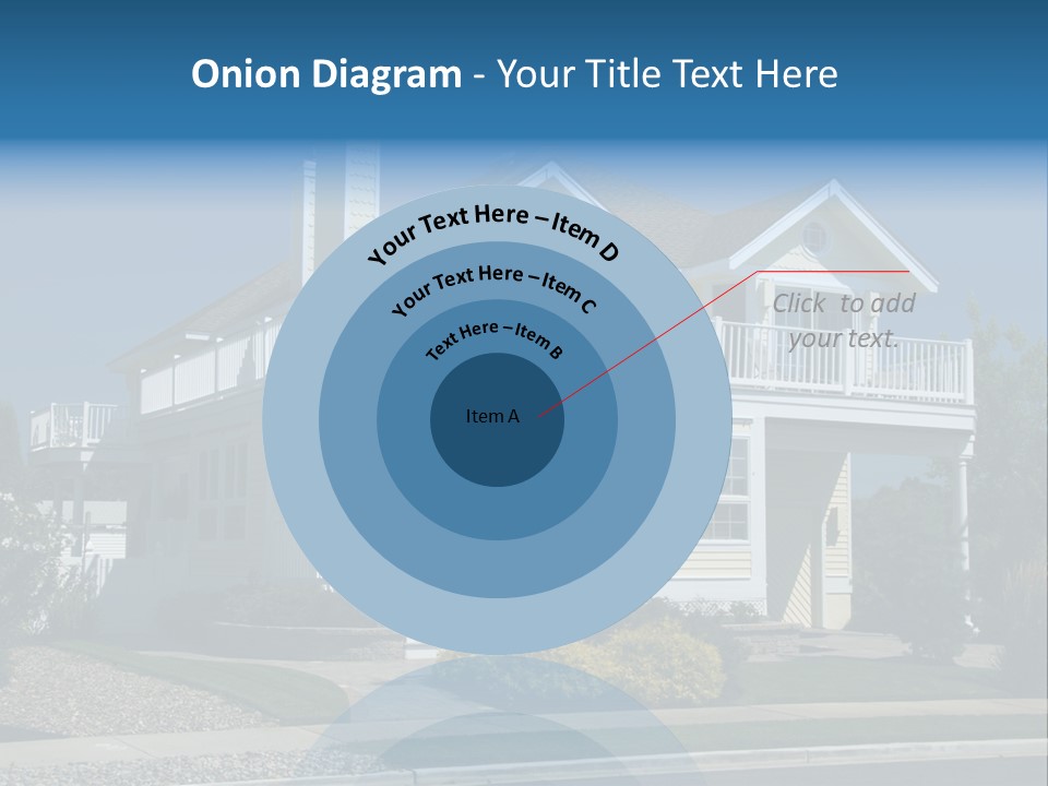 Contemporary Beach House; Pastel Yellow Against Deep Blue Sky PowerPoint Template