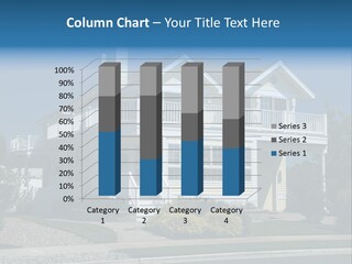 Contemporary Beach House; Pastel Yellow Against Deep Blue Sky PowerPoint Template