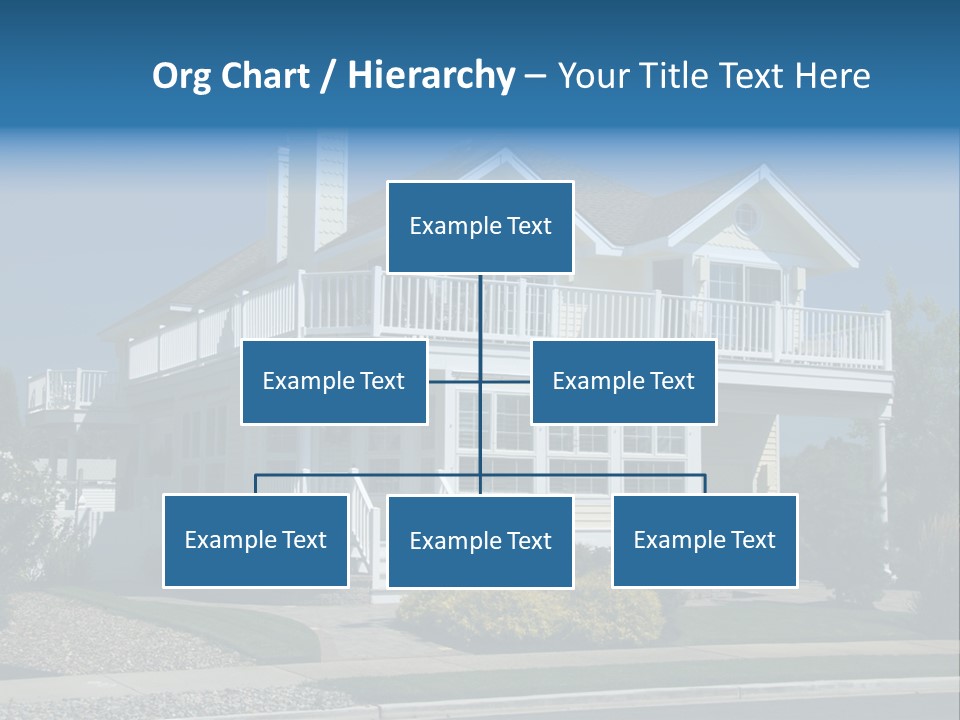 Contemporary Beach House; Pastel Yellow Against Deep Blue Sky PowerPoint Template