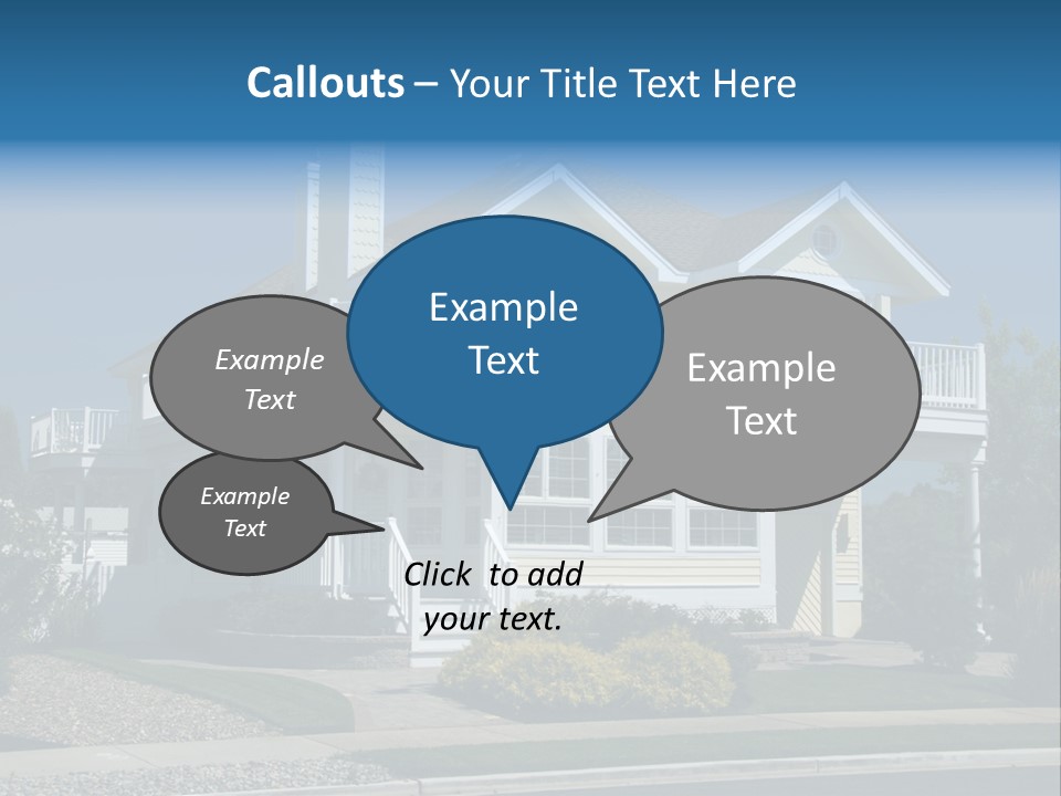 Contemporary Beach House; Pastel Yellow Against Deep Blue Sky PowerPoint Template