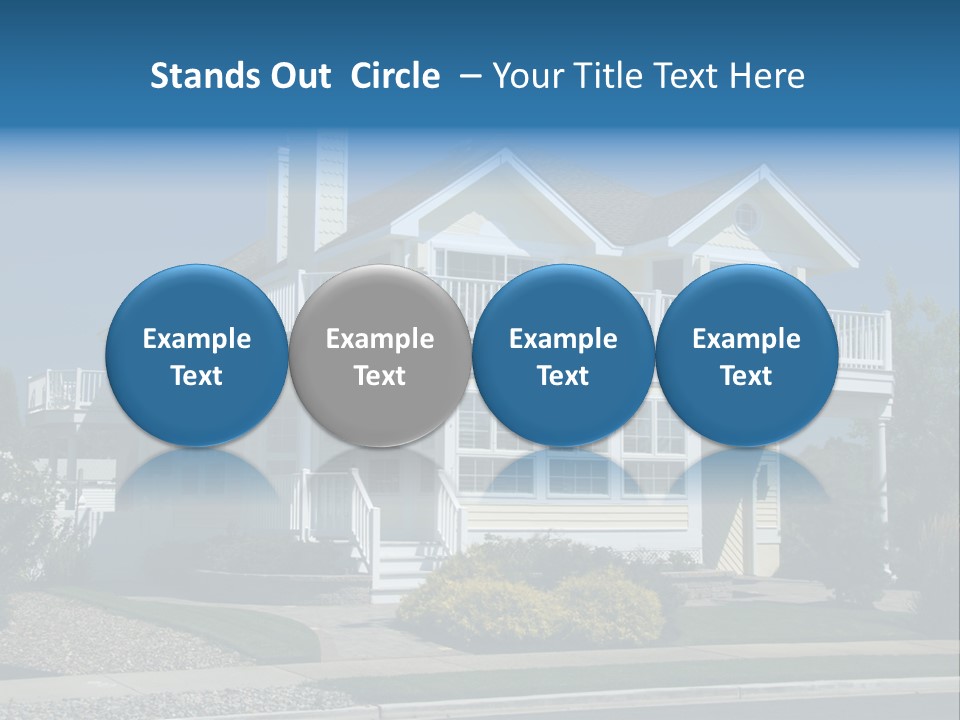 Contemporary Beach House; Pastel Yellow Against Deep Blue Sky PowerPoint Template