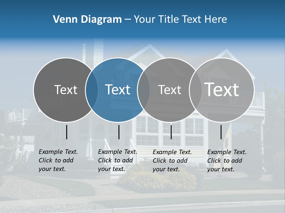 Contemporary Beach House; Pastel Yellow Against Deep Blue Sky PowerPoint Template