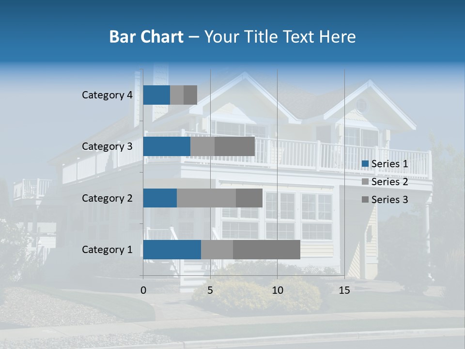Contemporary Beach House; Pastel Yellow Against Deep Blue Sky PowerPoint Template