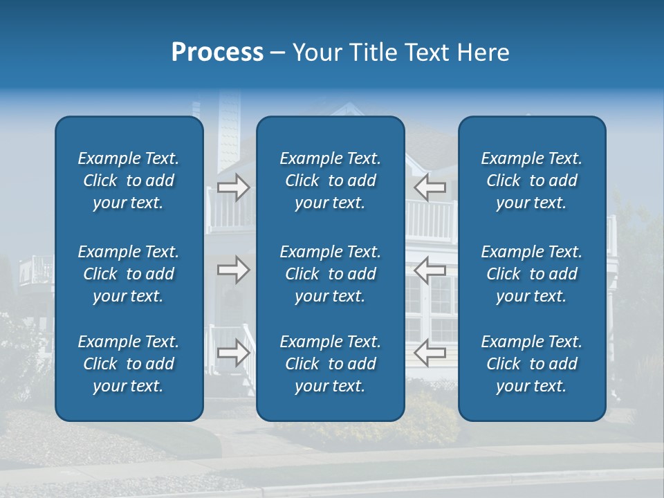 Contemporary Beach House; Pastel Yellow Against Deep Blue Sky PowerPoint Template