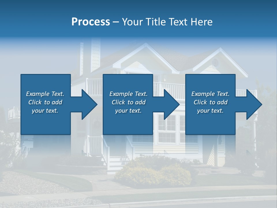 Contemporary Beach House; Pastel Yellow Against Deep Blue Sky PowerPoint Template