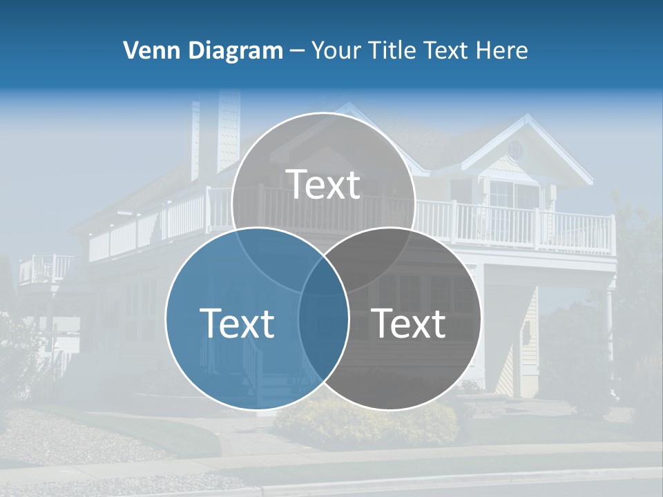 Contemporary Beach House; Pastel Yellow Against Deep Blue Sky PowerPoint Template