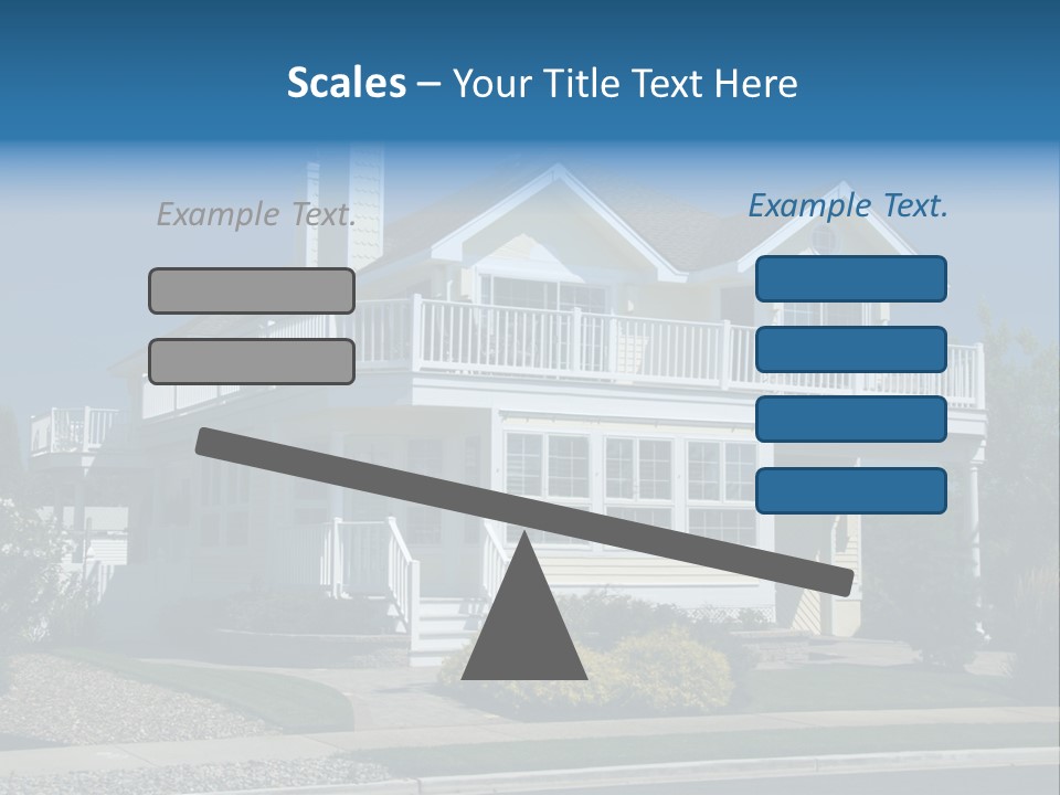 Contemporary Beach House; Pastel Yellow Against Deep Blue Sky PowerPoint Template