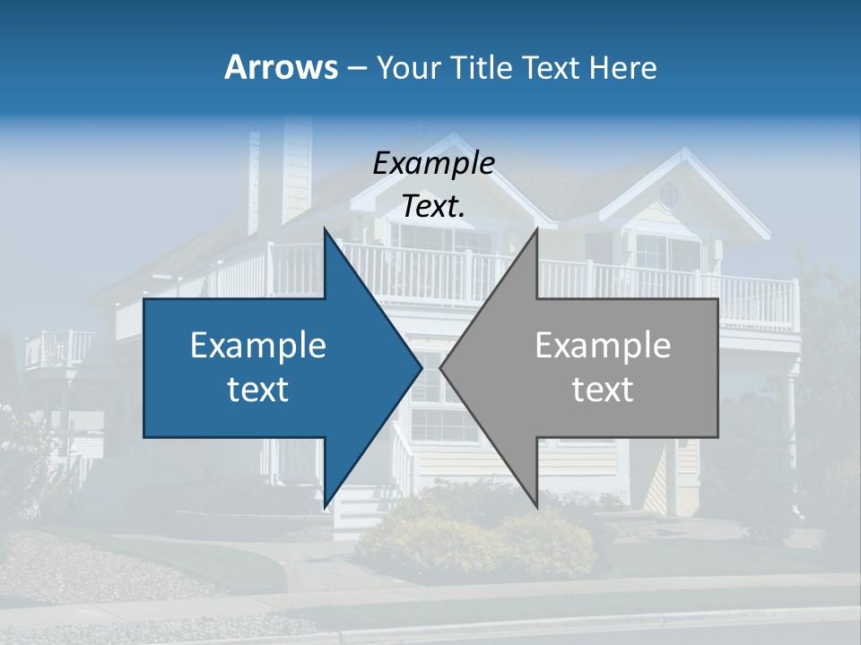 Contemporary Beach House; Pastel Yellow Against Deep Blue Sky PowerPoint Template