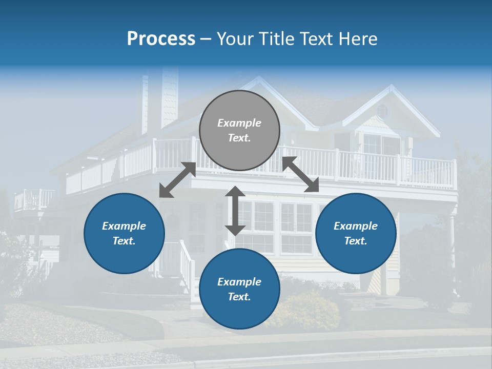 Contemporary Beach House; Pastel Yellow Against Deep Blue Sky PowerPoint Template