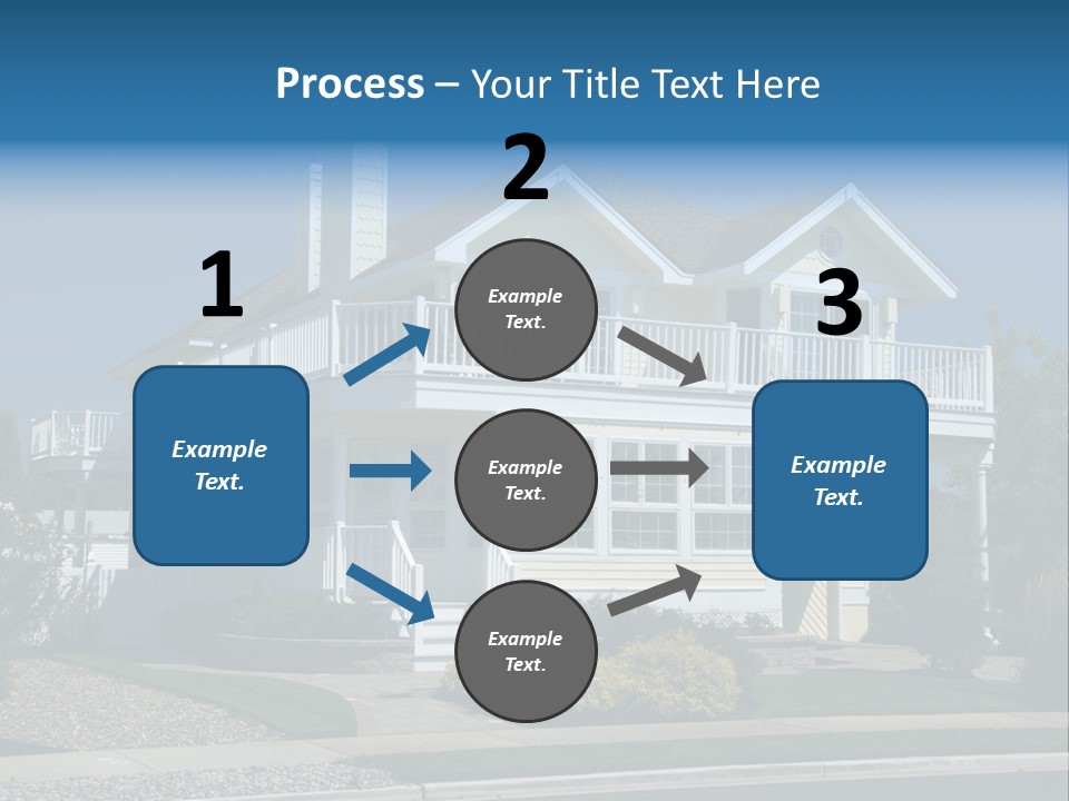 Contemporary Beach House; Pastel Yellow Against Deep Blue Sky PowerPoint Template
