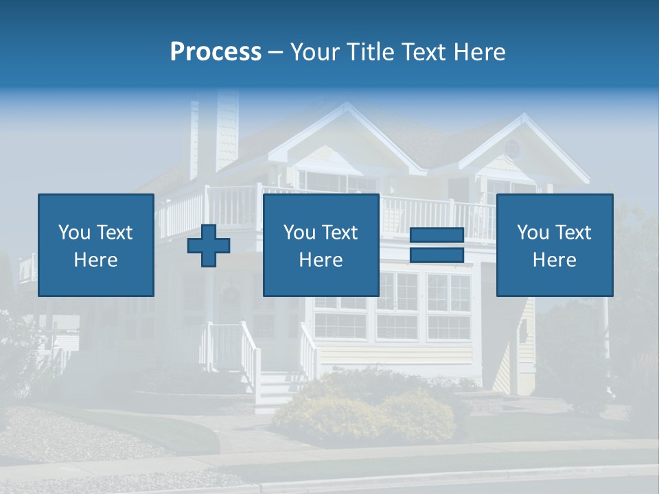 Contemporary Beach House; Pastel Yellow Against Deep Blue Sky PowerPoint Template