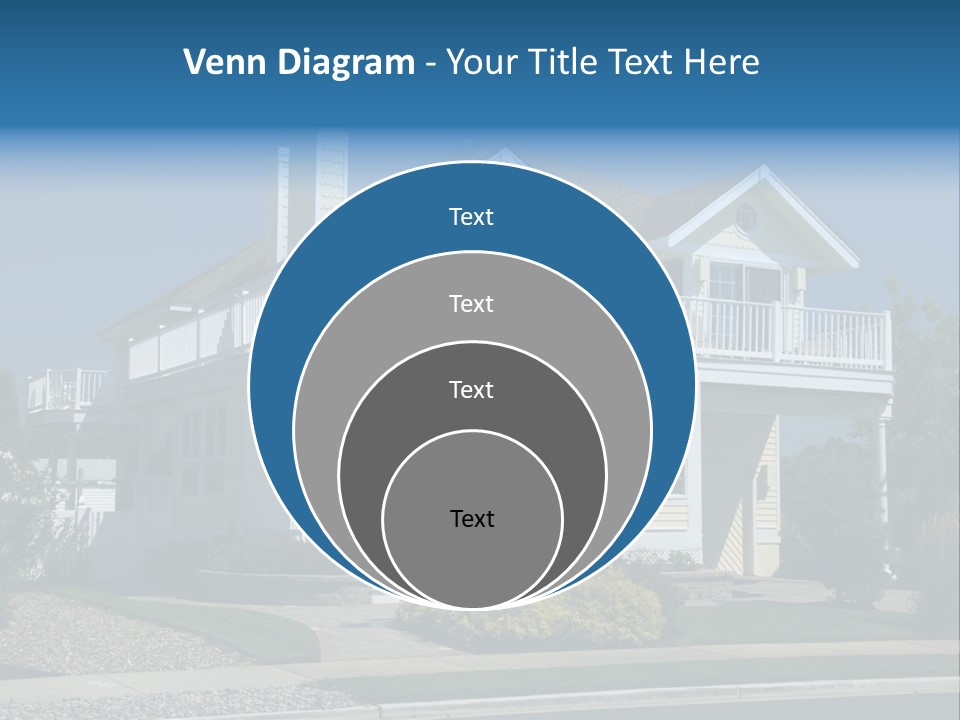 Contemporary Beach House; Pastel Yellow Against Deep Blue Sky PowerPoint Template