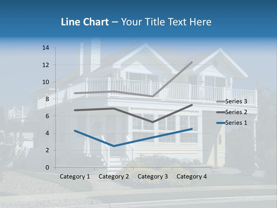 Contemporary Beach House; Pastel Yellow Against Deep Blue Sky PowerPoint Template