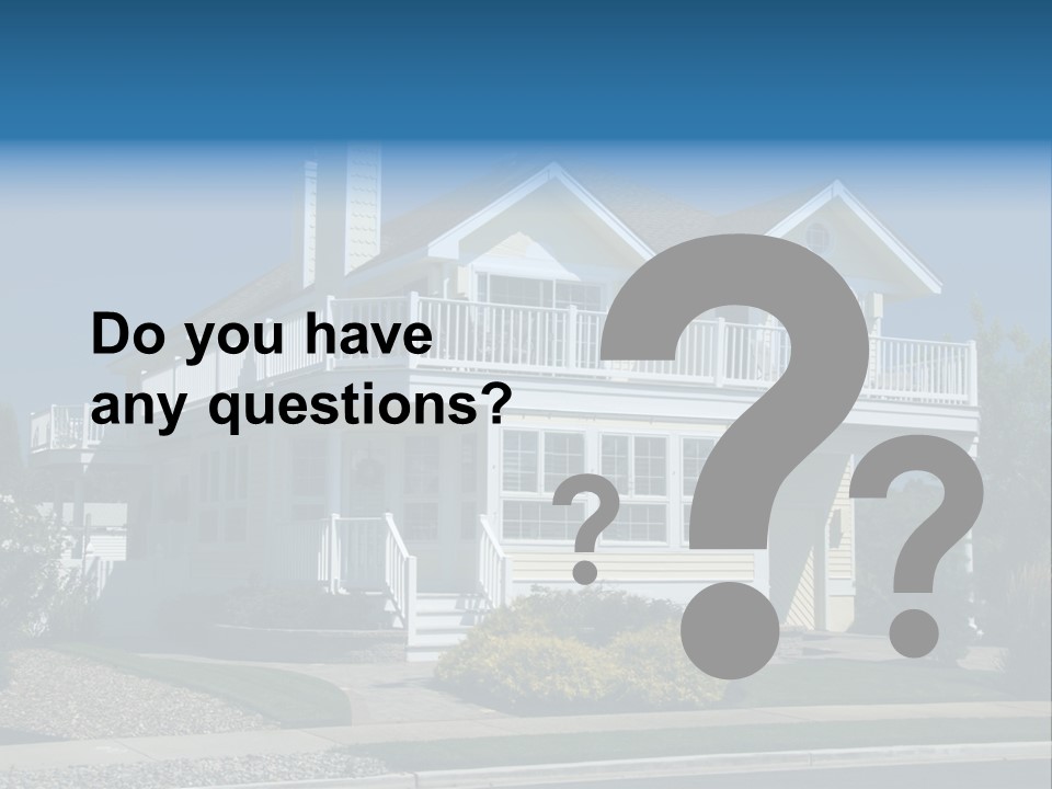 Contemporary Beach House; Pastel Yellow Against Deep Blue Sky PowerPoint Template