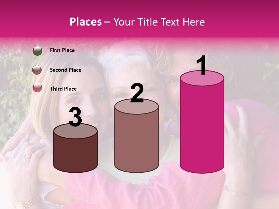 Pretty Woman With Her Beautiful Mother And Daughter. PowerPoint Template